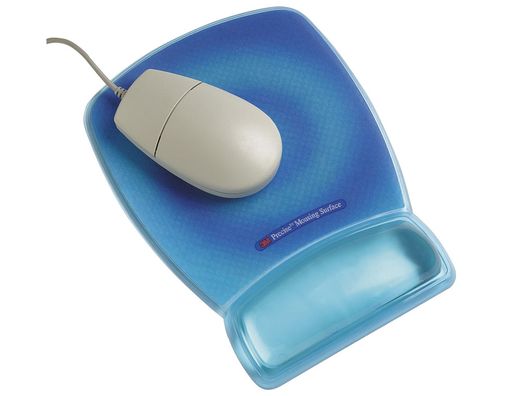 Reposamuñecas 3M para Raton Azul Fluorescente con Superficie de Precision Mwj30