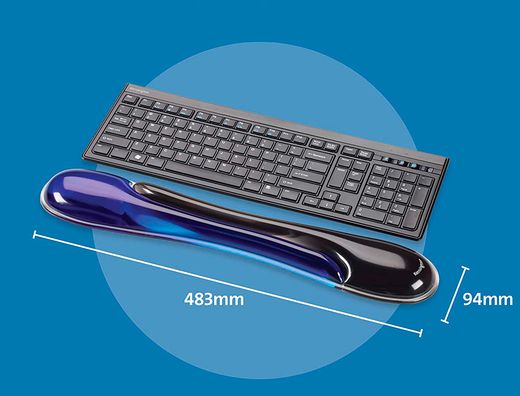 Reposamuñecas kensington duo gel teclado color negro/azul 240x182x25 mm