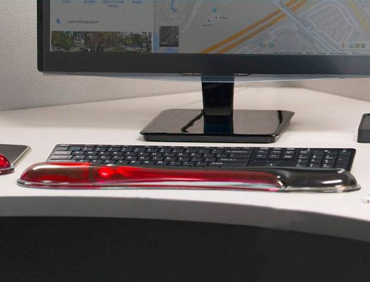 Reposamuñecas kensington duo gel teclado color negro/rojo 240x182x25 mm