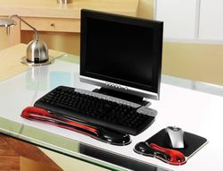 Reposamuñecas kensington duo gel teclado color negro/rojo 240x182x25 mm