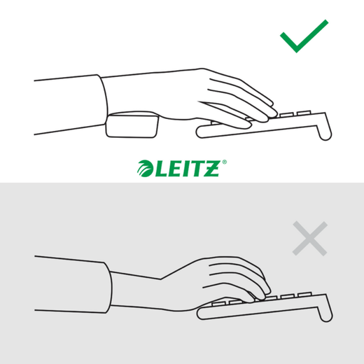 Reposamuñecas para teclado ajustable Leitz Ergo, gris oscuro