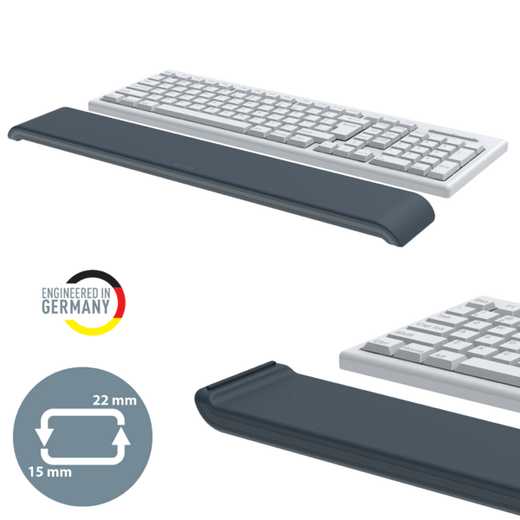 Reposamuñecas para teclado ajustable Leitz Ergo, gris oscuro
