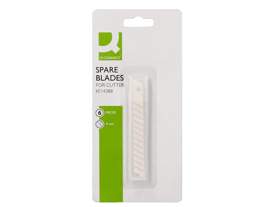 Repuesto cuter estrecho ceramico q-connect 9mm blister de 6 unidades para cuter kf14388