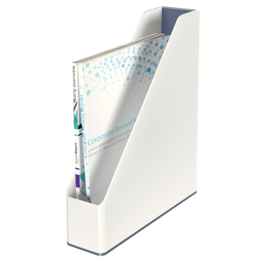 Revistero Leitz WOW DUAL, blanco/gris