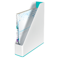 Revistero Leitz WOW DUAL, turquesa/blanco