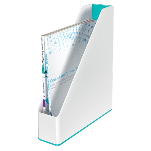 Revistero Leitz WOW DUAL, turquesa/blanco