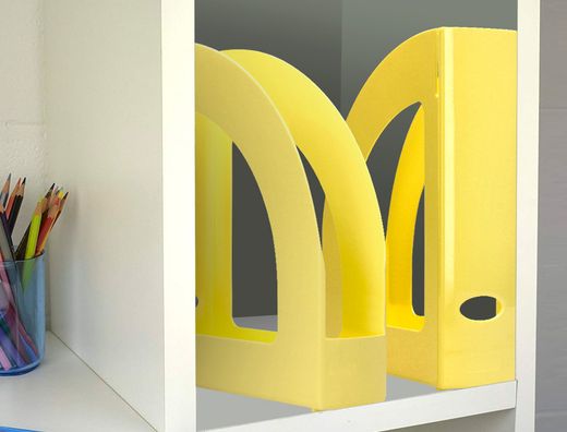 Revistero plastico q-connect color amarillo pastel 320x250x80 mm