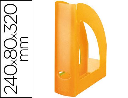 Revistero Plastico Q-Connect Naranja Translucido