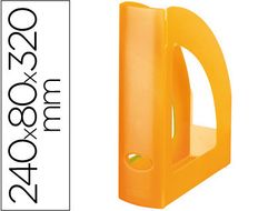 Revistero Plastico Q-Connect Naranja Translucido