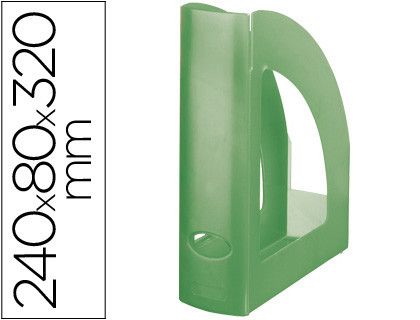 Revistero Plastico Q-Connect Verde Kiwi Translucido