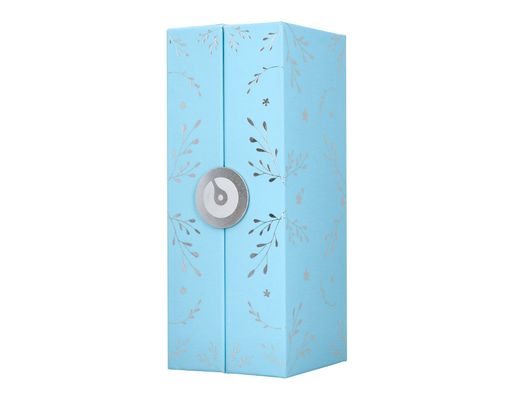 Roller belius bella aluminio color azul celeste diseńo plateado relieve tinta color negro caja de diseńo