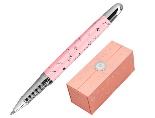 Roller belius bella aluminio color rosa diseńo plateado relieve tinta color negro caja de diseńo