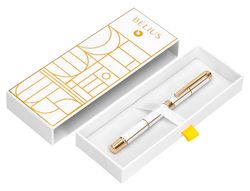 Roller belius carte blanche color blanco y dorado tinta negra caja de diseño