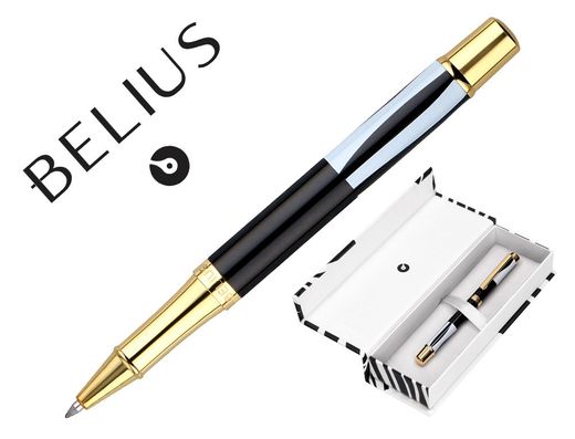 Roller belius dualita cuerpo blanco color negro tinta negra caja de diseño