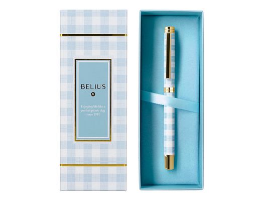 Roller belius perfect picnic day aluminio azul celeste dorado tinta color negro caja de diseńo