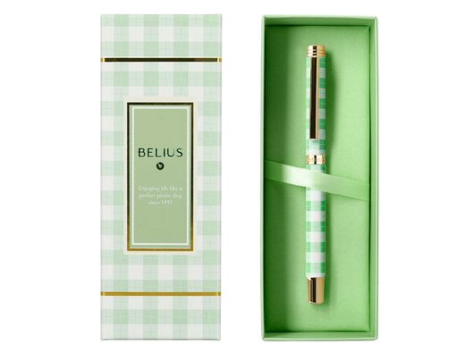 Roller belius picnic aluminio color verde dorado tinta color negro caja de diseńo