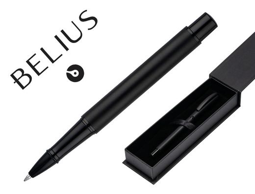 Roller belius turbo aluminio color negro tinta azul caja de diseño