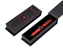 Roller belius turbo aluminio color rojo y negro tinta azul caja de diseño