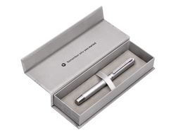 Roller belius unstoppable color plateado tinta negra caja de diseño