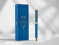 Roller belius wild west aluminio color azul marino dorado tinta color negro caja de diseńo