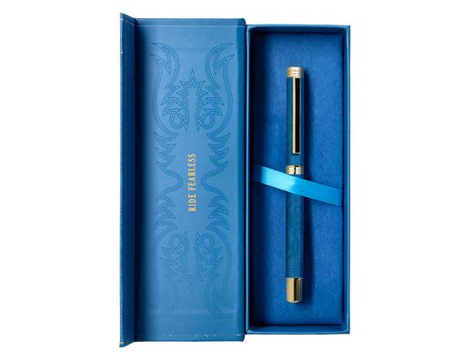 Roller belius wild west aluminio color azul marino dorado tinta color negro caja de diseńo