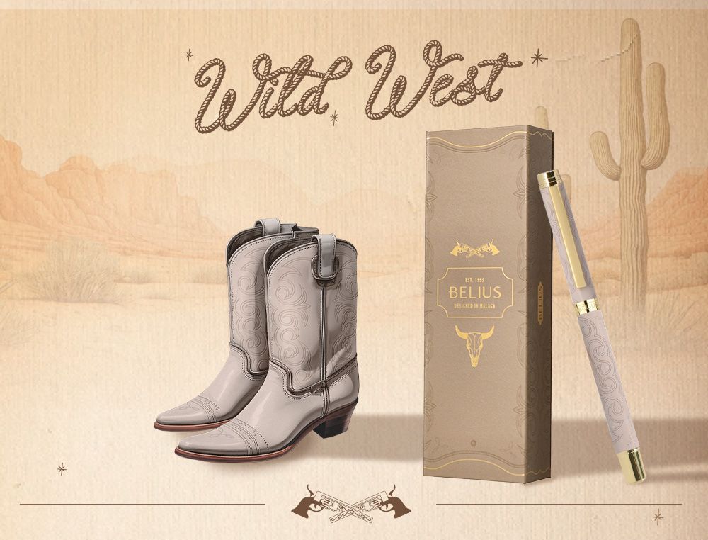 Roller belius wild west aluminio color beige tinta color negro caja de diseńo