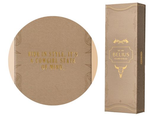 Roller belius wild west aluminio color beige tinta color negro caja de diseńo