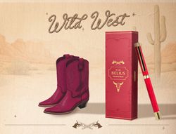 Roller belius wild west aluminio color granate dorado tinta color negro caja de diseńo