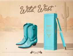 Roller belius wild west aluminio color turquesa dorado tinta color negro caja de diseńo