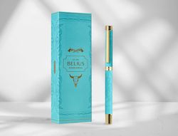 Roller belius wild west aluminio color turquesa dorado tinta color negro caja de diseńo