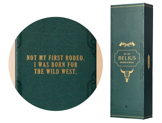 Roller belius wild west aluminio color verde dorado tinta color negro caja de diseńo