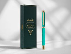 Roller belius wild west aluminio color verde dorado tinta color negro caja de diseńo