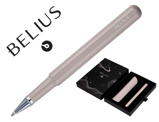 Roller y funda de similpiel belius space b color minimalista gris tinta azul caja de diseño