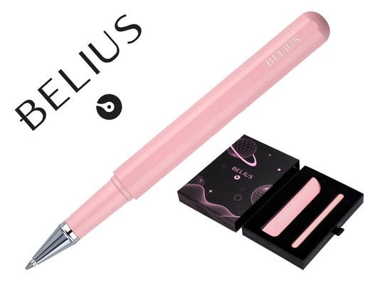 Roller y funda de similpiel belius space b color minimalista rosa tinta azul caja de diseño