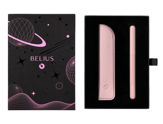 Roller y funda de similpiel belius space b color minimalista rosa tinta azul caja de diseño