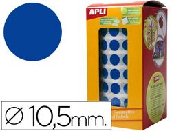 Rollo 59 hojas gomets brillantes redondos azules 10,5mm