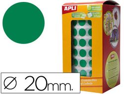 Rollo 59 hojas gomets brillantes redondos verdes 20mm