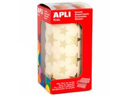 Rollo 59 hojas gomets estrellas doradas grandes y pequeñas Apli 11116