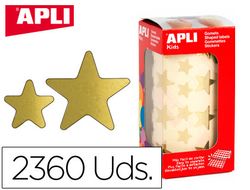 Rollo 59 hojas gomets estrellas doradas grandes y pequeñas Apli 11116
