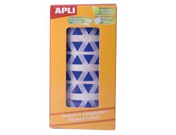 Rollo 59 hojas gomets triangulares azules 20x20x20 mm