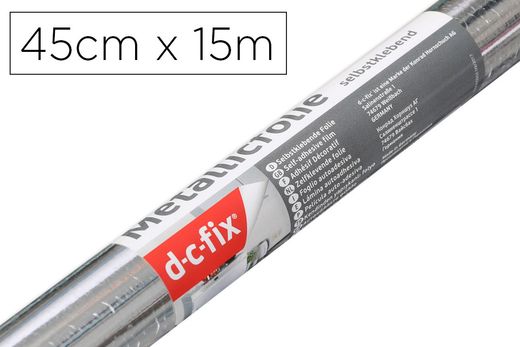 Rollo adhesivo d-c-fix plata brillo ancho 45 cm largo 15 mt