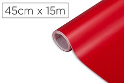 Rollo adhesivo d-c-fix rojo señales mate ancho 45 cm largo 15 mt