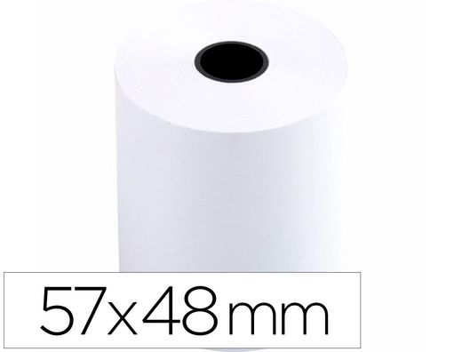 Rollo de papel térmico para sumadora 55 gr 57x48mm x 27 m