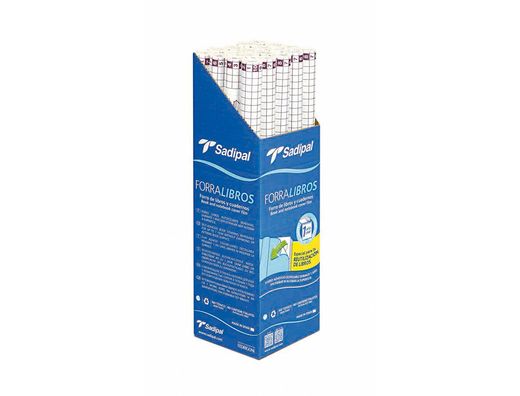 Rollo plastico adhesivo sadipal 0.50x1.50 mt 50 mc forralibros removible 1 ańo