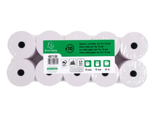 Rollo sumadora exacompta electro offset 70 mm x 70 mm 60 g/m2