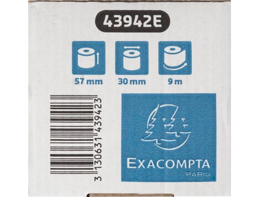 Rollo sumadora exacompta safe contact termico 57 mm x 30 mm 52 g/m2