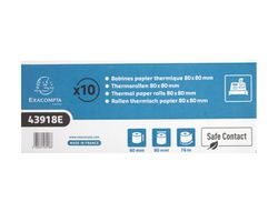 Rollo sumadora exacompta safe contact termico 80 mm x 80 mm 52 g/m2