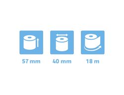 Rollo sumadora exacompta termico 57x40 mm 55 g/m2 sin bpa