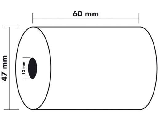 Rollo sumadora exacompta termico 60 mm x 47 mm 55 g/m2