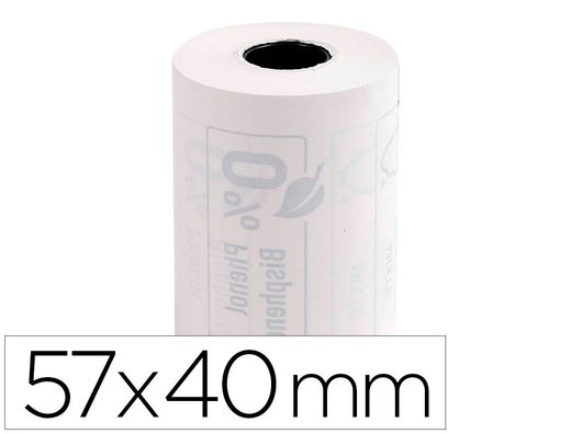 Rollo sumadora exacompta termico para tpv 57 mm x 40 mm 55 g/m2 fsc sin bisfenol ni plastico